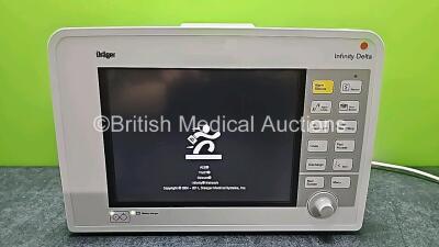 Drager Infinity Delta Patient Monitor with HemoMed 1, Aux/Hemo 2, Aux/Hemo 3, NBP and MultiMed Options (Powers Up with Stock Power Supply - Stock Power Supply Not Included) *SN 6004558464*