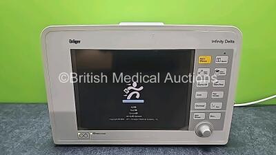 Drager Infinity Delta Patient Monitor with HemoMed 1, Aux/Hemo 3, NBP and MultiMed Options (Powers Up) with 1 x Drager Power Supply and 1 x Masimo SET SpO2 *SN 5398006860 / 202008-0417*