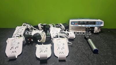 Mixed Lot Including 7 x Drager MS29558 Bedside Chargers, 1 x Keeler Otoscope / Ophthalmoscope with 1 x Attachment (Untested and Cracked Case - See Photo) and 1 x CareFusion Alaris GH Syringe Pump (Powers Up) *SN 5773372860 / 5773369855 / 5773370666 / 577