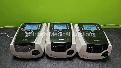 3 x Resmed Stellar 100 CPAP Units (All Power Up and 1 x Missing Handle - See Photo) *SN 22191113639 / 22191830237 / 22201493503*