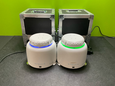 2 x Genesig Q32 GEN 2 PCR Machine with 2 x Power Supplies in Transport Cases (Both Power Up)