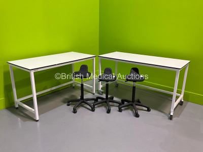 2 xTable Form Trespa Tables with 3 x Chairs - 5