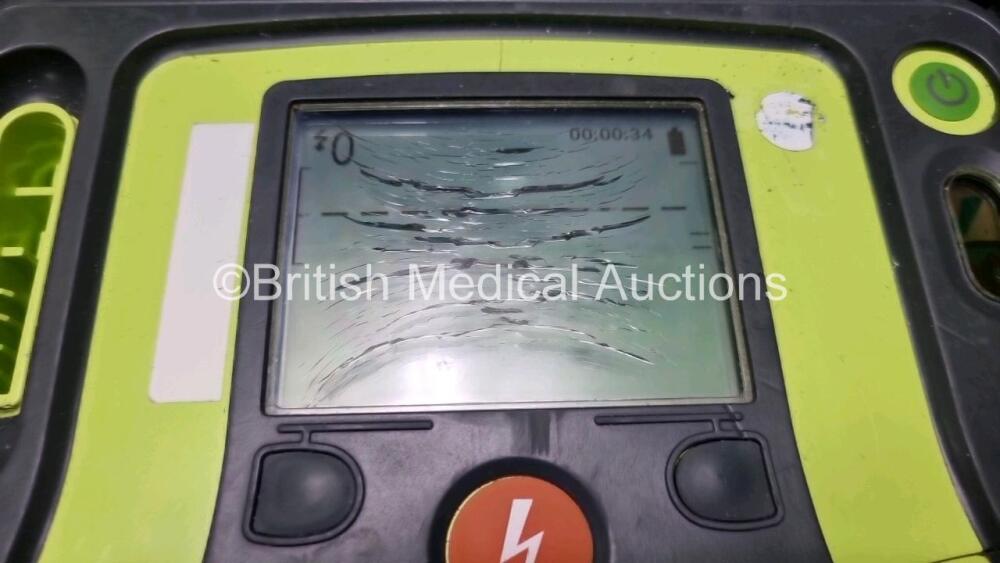 2 x Zoll AED PRO Defibrillators (Both Power Up with Damage to Screen