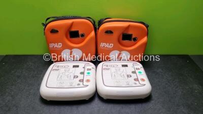 2 x CU Medical Systems Inc iPAD Intelligent Public Access Defibrillators *Mfd - 2016* (Both Power Up) In Carry Cases