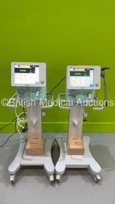 2 x Aeonmed VG70 Ventilators Software Version 2.00 - Running Time - 18 Mins and 25 Mins with Hoses (Both Power Up) *S/N VG70 (E) XZZS31294 / VG70 (E) XZZS28633 *