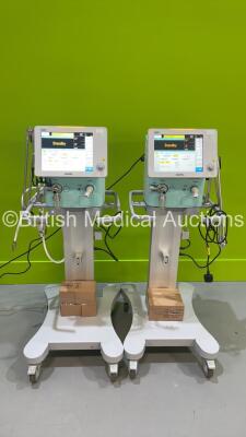 2 x Aeonmed VG70 Ventilators Software Version 2.00 - Running Time - 20 Mins and 21 Mins with Hoses (Both Power Up) *S/N VG70 (E) ZXXT21179 / VG70 (E) XZZT18626 *