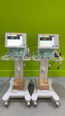 2 x Aeonmed VG70 Ventilators Software Version 2.00 - Running Time - 28 Mins and 40 Mins with Hoses (Both Power Up) *S/N VG70 (E) XZZT17616 / VG70 (E) XZZS29703 *