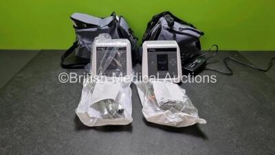 2 x Breas Vivo 2 Ventilator (Like New In Box) and 1 x Breathing Tube in Carry Bag *Stock Photo*