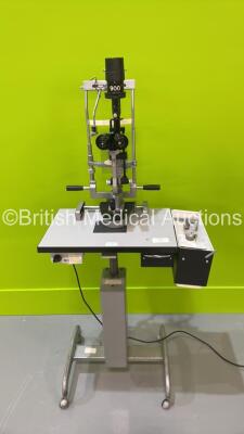 Haag Streit Bern SL900 Slit Lamp with 2 x 10x and 2 x 16x Eyepieces and Chin Rest on Hydraulic Table (No Power) *U90027493*