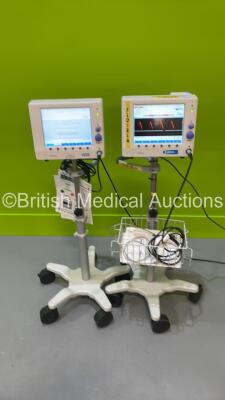 2 x Deltex QODM+ Monitors on Stands with Handpieces (Both Power Up)