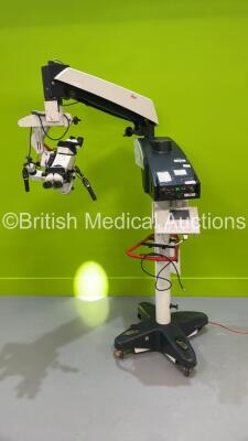 Leica M525 Dual Operated Surgical Microscope with Leica ULT 500 Attachment, 2 x Binoculars, 4 x 10x/21 Eyepieces and Sony Camera Control Unit on Leica F40 Stand (Powers Up) *S/N 230108008*