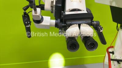 Leica M525 Dual Operated Surgical Microscope with Leica ULT 500 Attachment, 2 x Binoculars, 4 x 10x/21 Eyepieces and Sony Camera Control Unit on Leica F40 Stand (Powers Up) *S/N 230108008* - 4