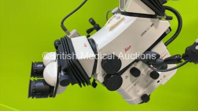 Leica M525 Dual Operated Surgical Microscope with Leica ULT 500 Attachment, 2 x Binoculars, 4 x 10x/21 Eyepieces and Sony Camera Control Unit on Leica F40 Stand (Powers Up) *S/N 230108008* - 5