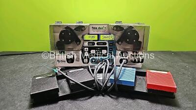 FMS Duo+ Fluid Management System Ref 284580 with Footswitch (Powers Up and Damage to Case - See Photos) *SN F39AX1602 / 0703F3765*