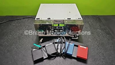 FMS Duo+ Fluid Management System Ref 284580 with Footswitch (Powers Up and Damage to Case - See Photos) *SN F39AX1602 / 0703F3765* - 2