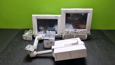 2 x Spacelabs Ultraview SL Patient Monitors (Untested Due To No Power Supply) with 3 x Modules and 1 x Brackett