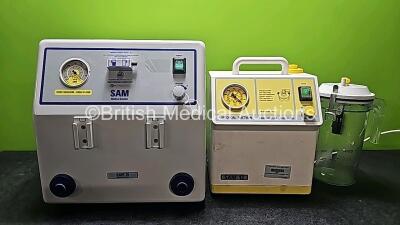 Job Lot Including 1 x Sam 35 Medical Suction ( Untested -Loose Back Case - See Photo) and 1 x Sam 12 Medical Suction with 1 x Suction Cup and Lid (Powers Up) *SN 12/01010101 / 35/01070101*