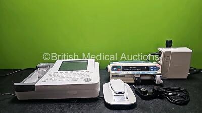 Mixed Lot Including 1 x Edan SE-1200 Express ECG *2018* (Powers Up and Missing Cover - See Photo), 1 x Alaris Asena CC MK III Syringe Pump (Powers Up with Error - See Photo), 1 x Philips IntelliBridge EC 40 (Powers Up), 1 x Judge Heating Probe and 2 x Med