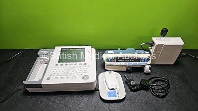 Mixed Lot Including 1 x Edan SE-1200 Express ECG *2018* (Powers Up and Missing Cover - See Photo), 1 x Alaris Asena CC MK III Syringe Pump (Powers Up with Error - See Photo), 1 x Philips IntelliBridge EC 40 (Powers Up), 1 x Judge Heating Probe and 2 x Med - 2