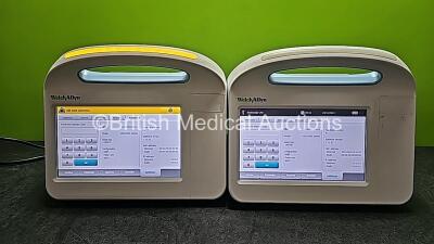 2 x Welch Allyn VSM 6000 Series Vital Sign Patient Monitors (Both Power Up) *SN 103000281813 / 103000221813*