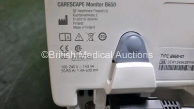 GE Carescape B650 Touch Screen Patient Monitor *Mfd 2012* (No Power) *SN SEW12494287HA* - 4