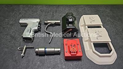 Job Lot Including 1 x Stryker System 8 Cordless Driver with 1 x Stryker 1/4" Drill 4100-131-000, 1 x Stryker Pin Collet 4100-125-000, 1 x Stryker SmartLife Aseptic Housing Ref 7222-120-000, 2 x Stryker SmartLife Transfer Shields Ref 7222-130-000 and 1 x S