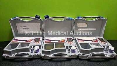 37 x Accu-Chek Performa Blood Glucose Monitors in Cases *Some Incomplete* (3 x in Photo - 37 x in Total)