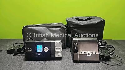 Job Lot Including 1 x ResMed Airsense 10 Autoset CPAP Unit (Powers Up) with 1 x Power Supply and 1 x Humidifier Chamber in Carry Bag and 1 x Lowenstein Medical Prisma Smart Type WM 090 TD CPAPS *Mfd 2020* (No Power) with 1 x Humidifier Chamber and 1 x Pow