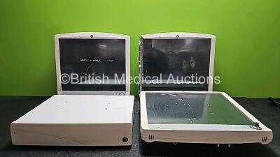 Job Lot Including 3 x GE D19KT Display USE1921A (3 x Cracked Casings, 1 x Damaged Casing, 3 x Scratched Screens) and 1 x GE CIC PRO Base Unit *SN DTN371K3463 / DTN371K3365 / DTN371K3535 / SDY08510257GA*