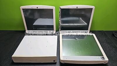 Job Lot Including 3 x GE D19KT Display USE1921A (3 x Cracked Casings, 1 x Damaged Casing, 3 x Scratched Screens) and 1 x GE CIC PRO Base Unit *SN DTN371K3463 / DTN371K3365 / DTN371K3535 / SDY08510257GA* - 2