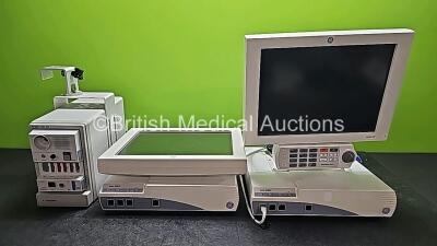 Job Lot Including 1 x GE MD 15 USE1503A Monitor (Powers Up with Stock Power Supply - Stock Power Supply Not Included), 1 x GE Solar 8000i Single Video, 1 x GE Tram-Rac 4A Marquette with 1 x Tram 451N Module and 1 x Smart Anesthesia Multi-Gas Module, 1 x 