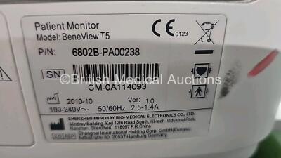 Mindray BeneView T5 Patient Monitor (Powers Up, Mark on Screen and Damaged Case - See Photos) *SN CM-0A114093* - 12