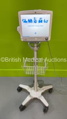 GE Carescape B650 Patient Monitor on Stand with E-CAiOV Gas Module with Spirometry Option and D-Fend Water Trap (Powers Up) *S/N SK415261059HA*