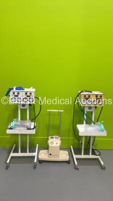 2 x Anetic Aid APT.MK 3 Tourniquets on Stands with Hoses and 1 x Therapy Equipment Ltd Suction Pump (Powers Up)