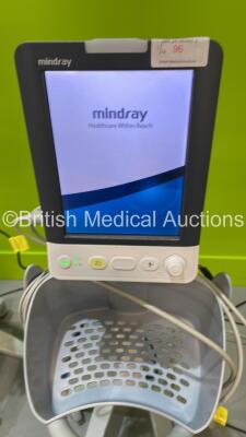 4 x Mindray VS-900 Vital Signs Monitors on Stands with Selection of Leads (All Power Up - 1 x Missing Side Cover - See Pictures) *S/N FV-79018694 / FV-6B03523 / FV-79018690* - 5