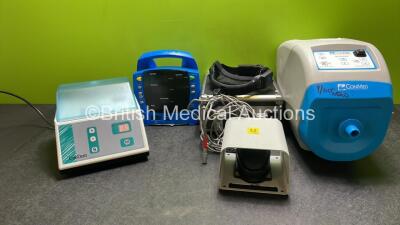 Mixed Lot Including 1 x UnoDent Unit (Powers Up), 1 x GE ProCare Dinamap Patient Monitor (Unable to Test Due to No Power Supply), 1 x MedLED Sapphire Head Torch with Carry Case, 1 x Laser Footswitch and 1 x ConMed AER Defence Smoke Evacuator