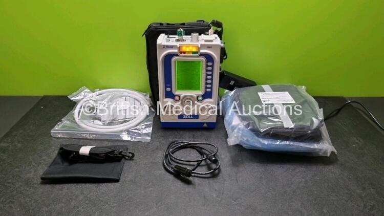 Zoll Z-Vent 731 Series Ventilator *Mfd 2019* EMV Version 05.22.00, SPM Version 05.20.00, Hours of Operation - 10 Minutes (Powers Up - Like New) In Case with 1 x Infants Circuit Kit Ref 499-0027-0, 1 x Hose Ref HA1DSX1.B and 1 x AC / DC Power Supply