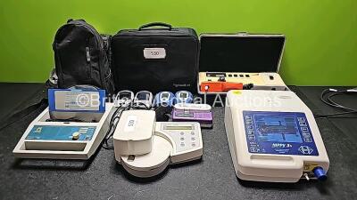 Mixed Lot Including 1 x Horwell Neurothesiometer in Carry Case with 1 x Handpiece and 1 x Power Supply (Damaged Connector - See Photo), 2 x Micro+ Smokerlyzer Units, 2 x piCO+ Smokerlyzer Units, 1 x Nutricia Flocare Infinity Enteral Feeding Pump with 1 x