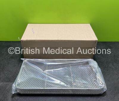 8 x Surgical Instrument Flat Base Perforated Baskets *450 x 230 x 40mm* (Like New) *3 in Photo 8 in Total* **Stock Photo**