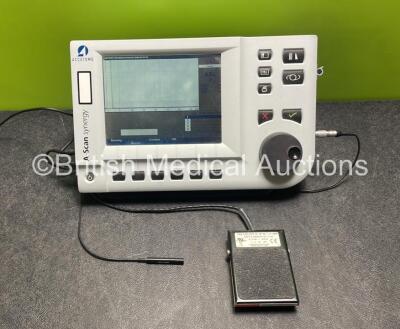 Accutome A-Scan Synergy Ultrasound Scanner with 1 x Footswitch, 1 x Transducer, 1 x AC Power Supply (Powers Up)