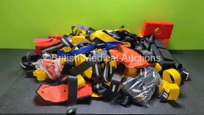 Job Lot Including 7 x Head Foam Blocks, 2 x Prometheus Traction Splints, 4 x Lifepak Defibrillator Bags, 1 x Ferno Frac Immobilizer, 1 x Ferno Extrication Device and Various Ambulance Safety Straps