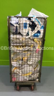 Job Lot of Consumables Including Ambu Neck Restraints, Surgical Gowns and Laryngoscope Blades (Cage Not Included)