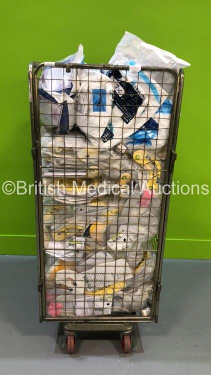 Job Lot of Consumables Including Ambu Neck Restraints, Surgical Gowns and Laryngoscope Blades (Cage Not Included)