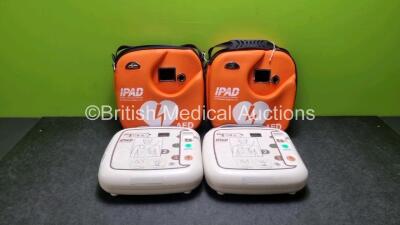 2 x CU Medical Systems Inc iPAD Intelligent Public Access Defibrillators *Mfd - 2016* (Both Power Up) In Carry Cases