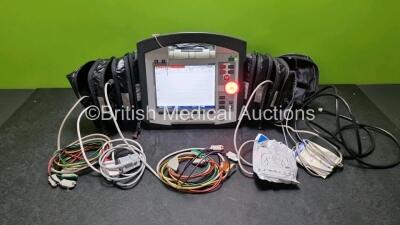 GS Corpuls3 Slim Defibrillator Ref : 04301 (Powers Up) with Corpuls Patient Box Ref : 04200 (Powers Up) with Pacer, Oximetry, ECG-D, ECG-M, CO2, CPR, NIBP and Printer Options, 4 and 6 Lead ECG Leads, Hose, Paddle Lead, CO2 Cable, 3 x Batteries and Corpuls