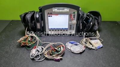 GS Corpuls3 Slim Defibrillator Ref : 04301 (Powers Up) with Corpuls Patient Box Ref : 04200 (Powers Up) with Pacer, Oximetry, ECG-D, ECG-M, CO2, CPR, NIBP and Printer Options, 4 and 6 Lead ECG Leads, Hose, Paddle Lead, CO2 Cable, 3 x Batteries and Corpuls