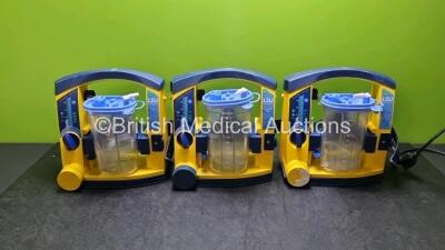 3 x LSU Laerdal Suction Units (All Power Up) with 3 x Suction Cups *SN 78091667944 / 78041686994 / 78041293669*