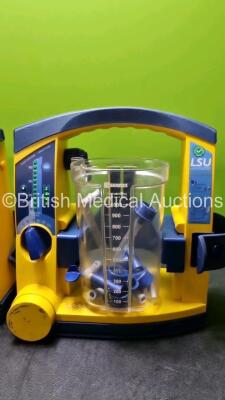 3 x LSU Laerdal Suction Units (All Power Up) with 3 x Suction Cups (All Missing Lids) *SN 78081687822 / 78481474861 / 78071687598* - 2