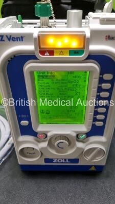 Zoll Z-Vent 731 Series Ventilator *Mfd 2019* EMV Version 05.22.00, SPM Version 05.20.00, Hours of Operation - 7 Minutes (Powers Up - Like New) In Case with 1 x Infants Circuit Kit Ref 499-0027-0, 1 x Hose Ref HA1DSX1.B and 1 x AC / DC Power Supply *SN (21 - 2