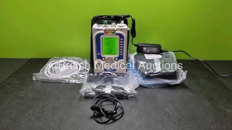 Zoll Z-Vent 731 Series Ventilator *Mfd 2019* EMV Version 05.22.00, SPM Version 05.20.00, Hours of Operation - 7 Minutes (Powers Up - Like New) In Case with 1 x Infants Circuit Kit Ref 499-0027-0, 1 x Hose Ref HA1DSX1.B and 1 x AC / DC Power Supply *SN (21